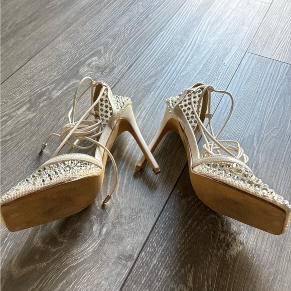 EGO Silver Rhinestone Heels - Picture 2 of 6